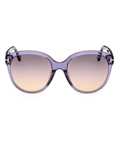TOM FORD 58mm Gradient Round Sunglasses in Violet /Gradient Smoke at Nordstrom Rack
