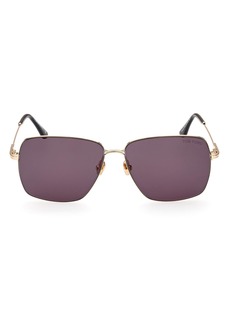TOM FORD 58mm Square Sunglasses in Shiny Deep Gold /Smoke at Nordstrom Rack