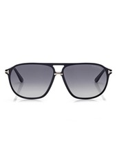 TOM FORD Bruce 61mm Polarized Navigator Sunglasses