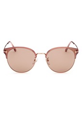 TOM FORD 62mm Round Cat Eye Sunglasses in Shiny Pink /Brown at Nordstrom Rack