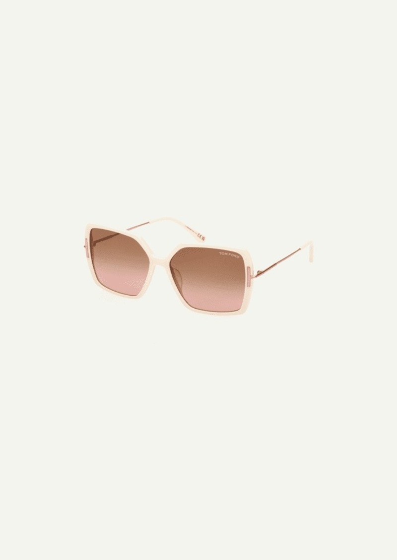 TOM FORD Amber Acetate Butterfly Sunglasses