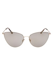 TOM FORD Anais 62mm Cat Eye Sunglasses in Shiny Pale Gold/Smoke at Nordstrom Rack