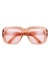 Tom Ford Bailey 57mm Tinted Geometric Sunglasses in Shiny Transparent Peach /Pink at Nordstrom