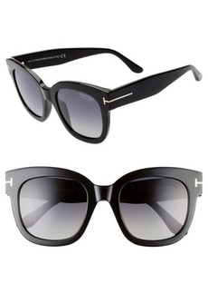 TOM FORD Beatrix 52mm Polarized Gradient Square Sunglasses