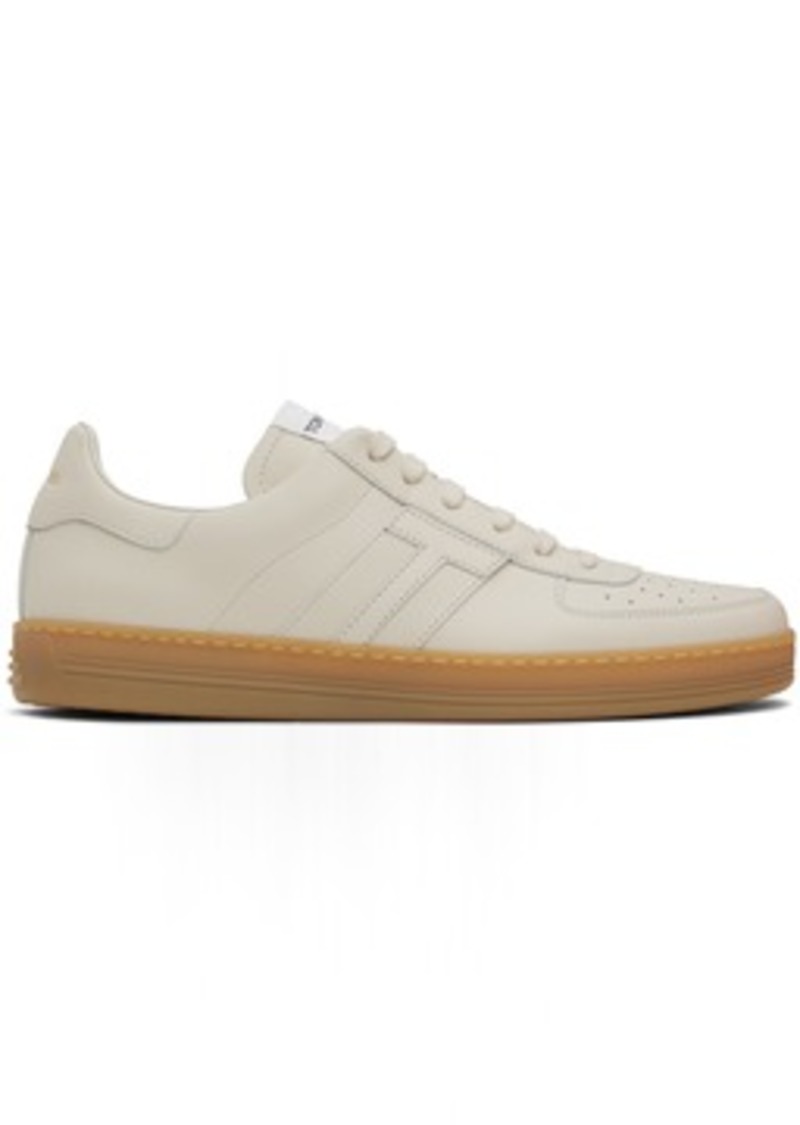 TOM FORD Beige Smoothe Leather Radcliffe Sneakers