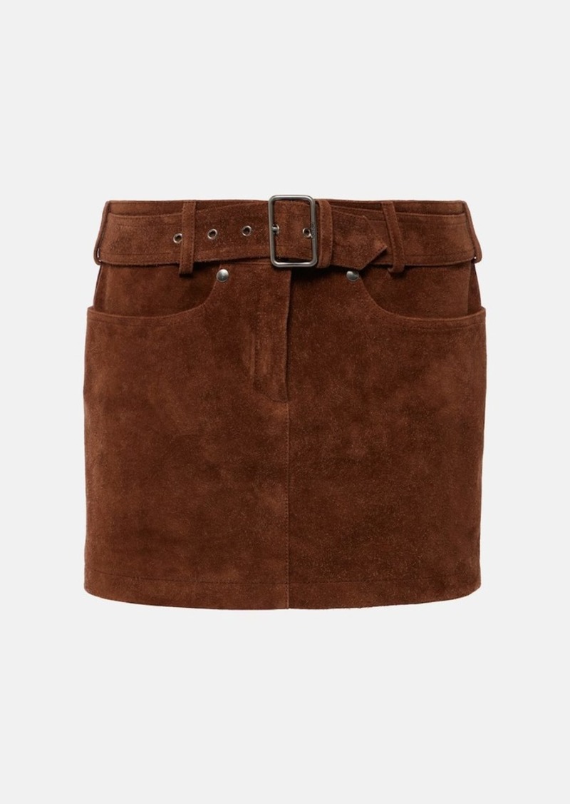 Tom Ford Belted suede miniskirt