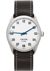 TOM FORD Black & Silver Leather 002 Watch