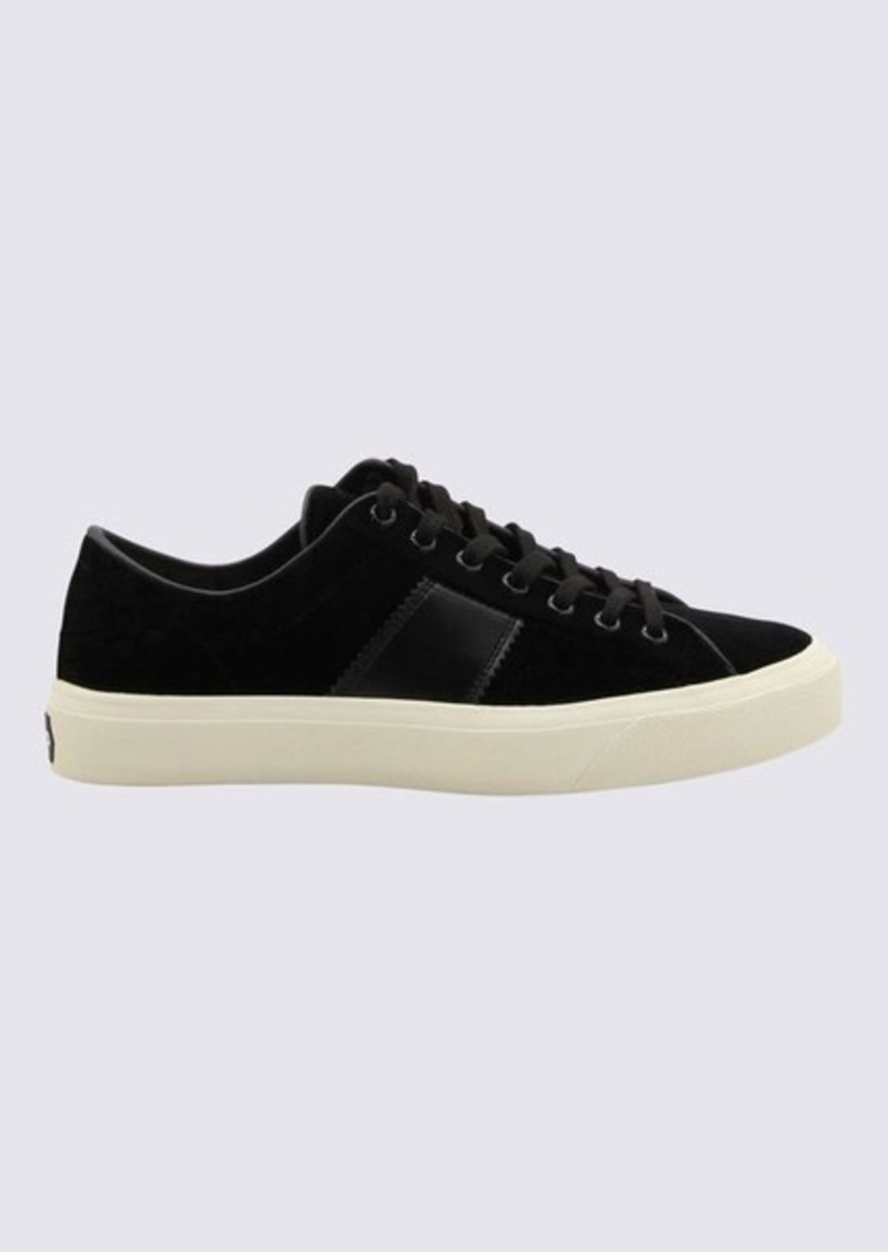 TOM FORD BLACK AND CREAM CAMBRIDGE SNEAKERS