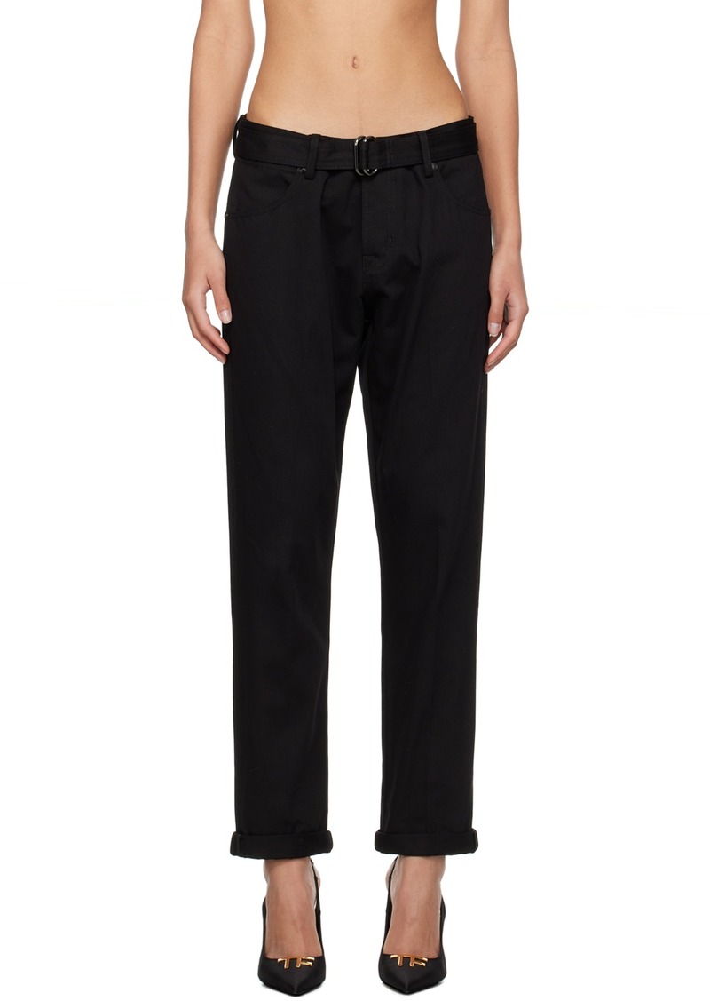 TOM FORD Black Belted Trousers