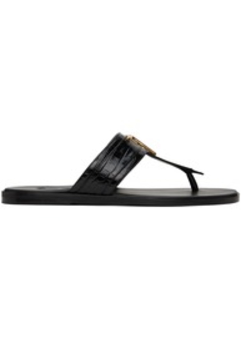 TOM FORD Black Croc Brighton Sandals