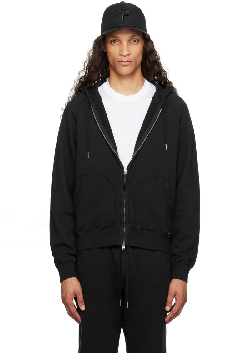 TOM FORD Black Garment-Dyed Hoodie