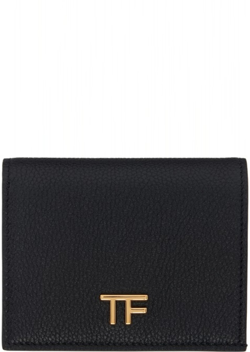 TOM FORD Black Grain Leather Compact Wallet