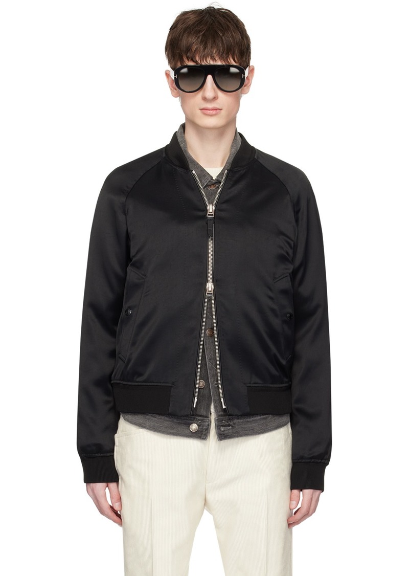 TOM FORD Black Raglan Bomber Jacket