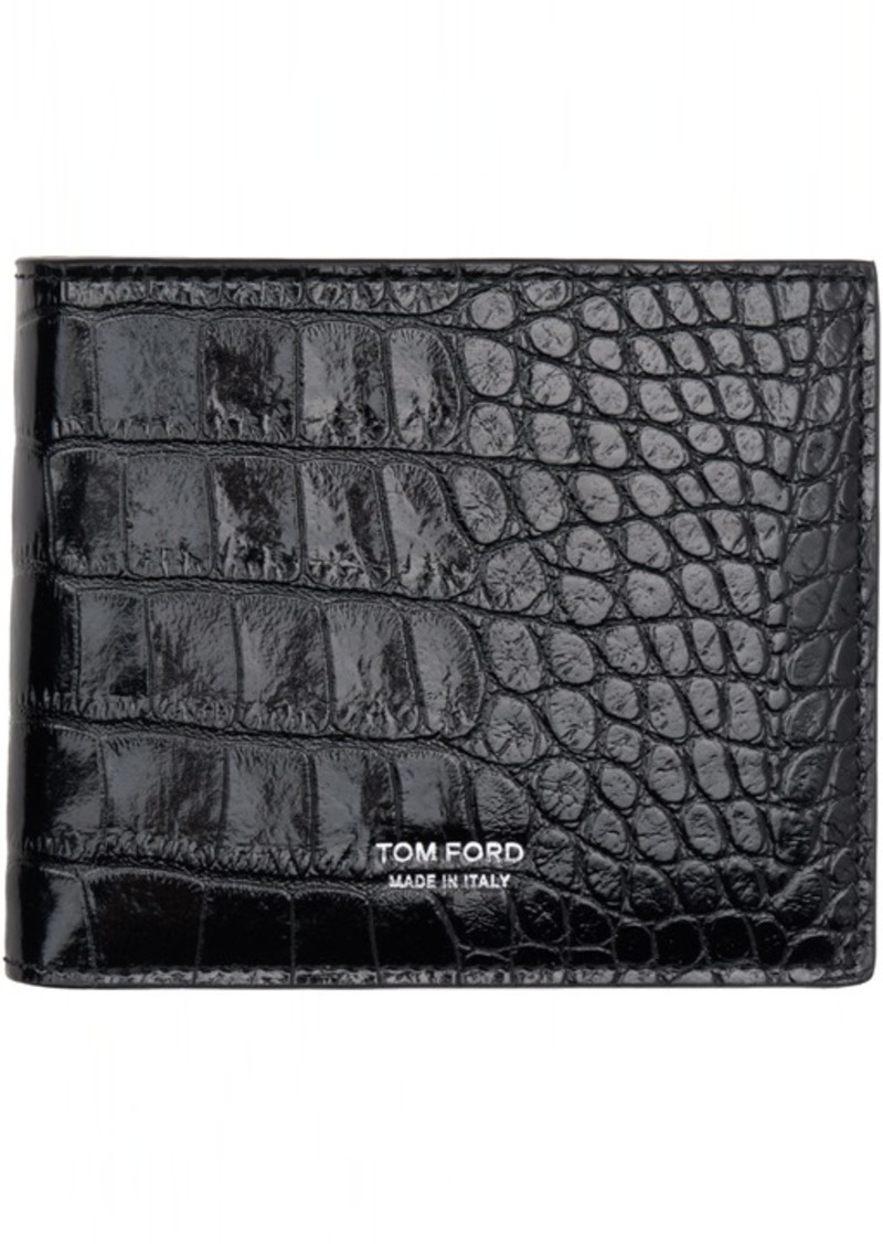 TOM FORD Black Shiny Printed Wallet