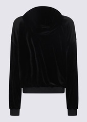 TOM FORD BLACK STRETCH LUSTROUS VELOUR  SWEATSHIRT