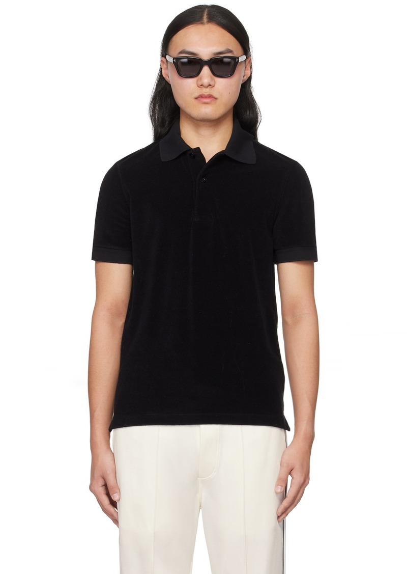 TOM FORD Black Towelling Polo