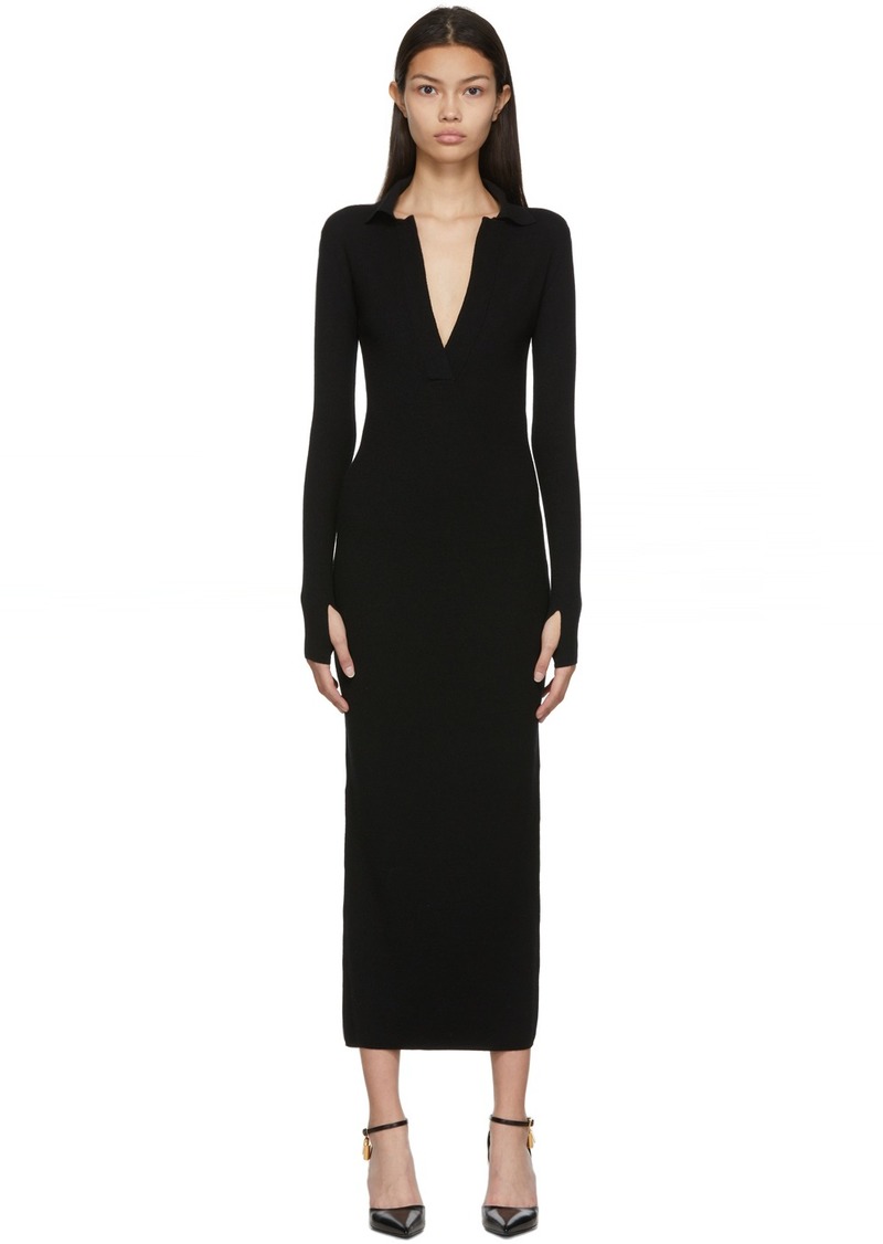 TOM FORD Black Wool Polo Long Dress