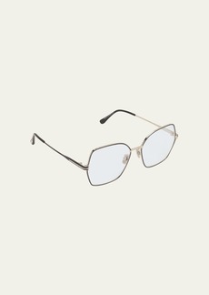 TOM FORD Blue Blocking Two-Tone Metal Butterfly Glasses
