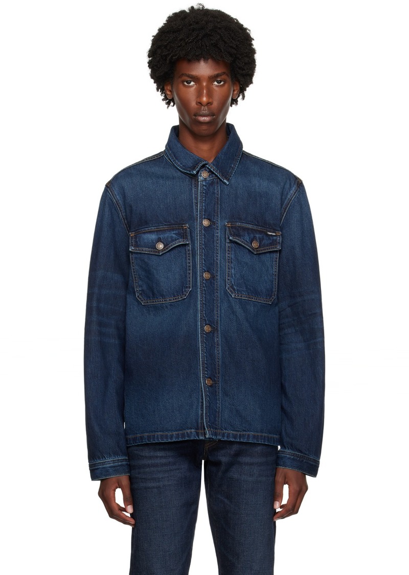 TOM FORD Blue Faded Denim Jacket