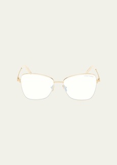 TOM FORD Blue Filtering Metal & Acetate Butterfly Glasses