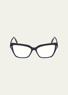 TOM FORD Blue Light Blocking Acetate Cat-Eye Glasses