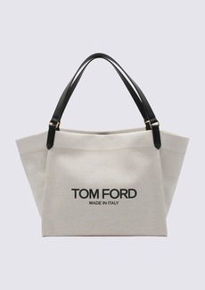 TOM FORD ROPE AND BLACK CANVAS AND LEATHER LARGE TOTE BAG