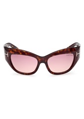 TOM FORD Brianna 55mm Gradient Cat Eye Sunglasses in Classic Havana /Purple Pink at Nordstrom Rack