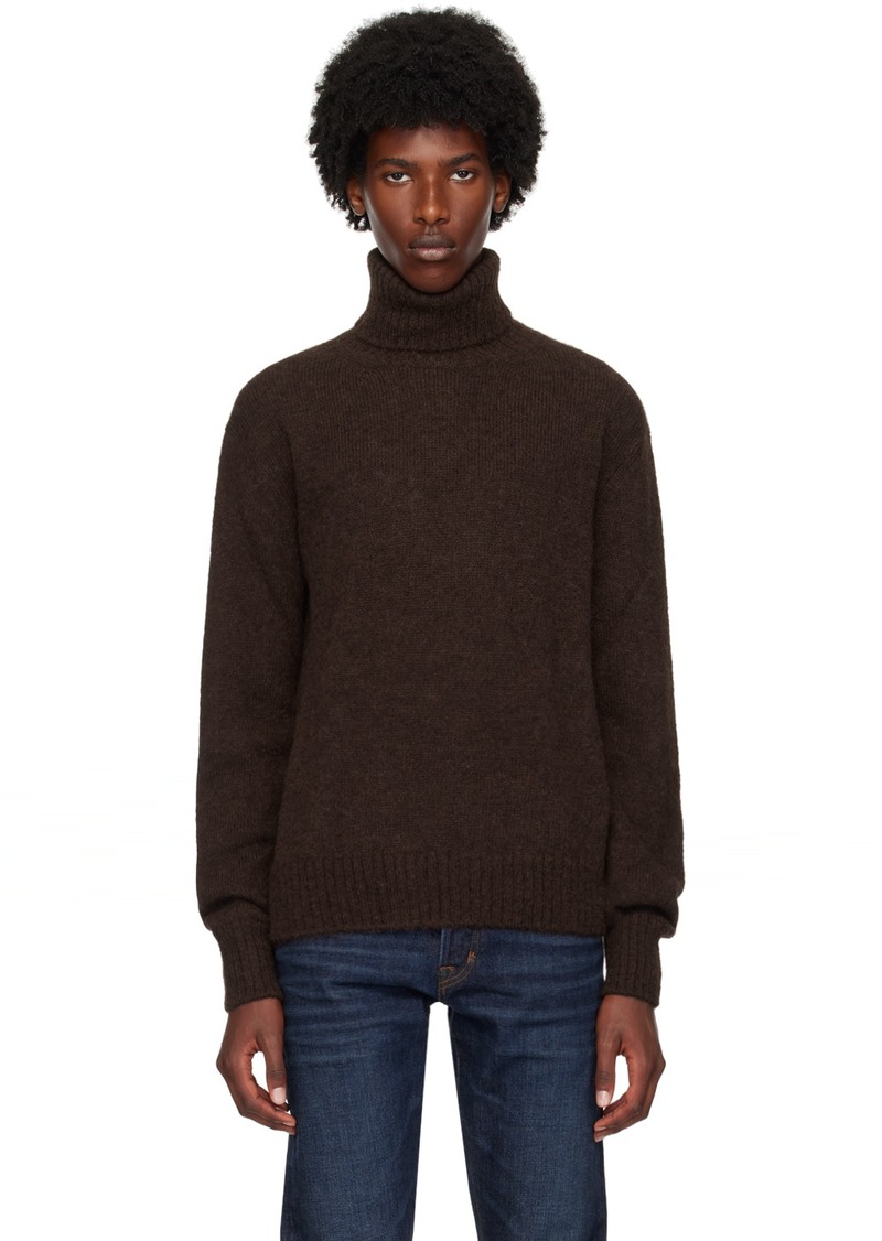 TOM FORD Brown Alpaca Turtleneck