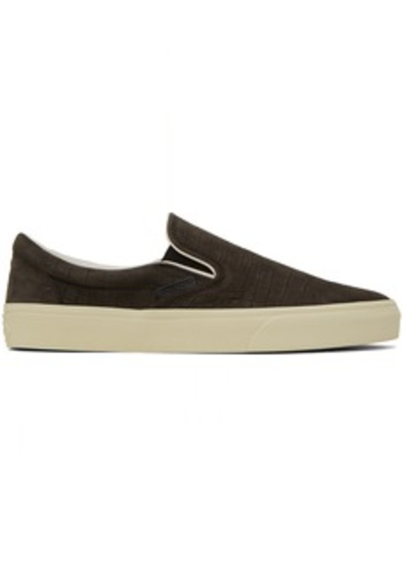 TOM FORD Brown Jude Slip-On Sneakers