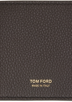 TOM FORD Brown Soft Grain Leather Money Clip Wallet