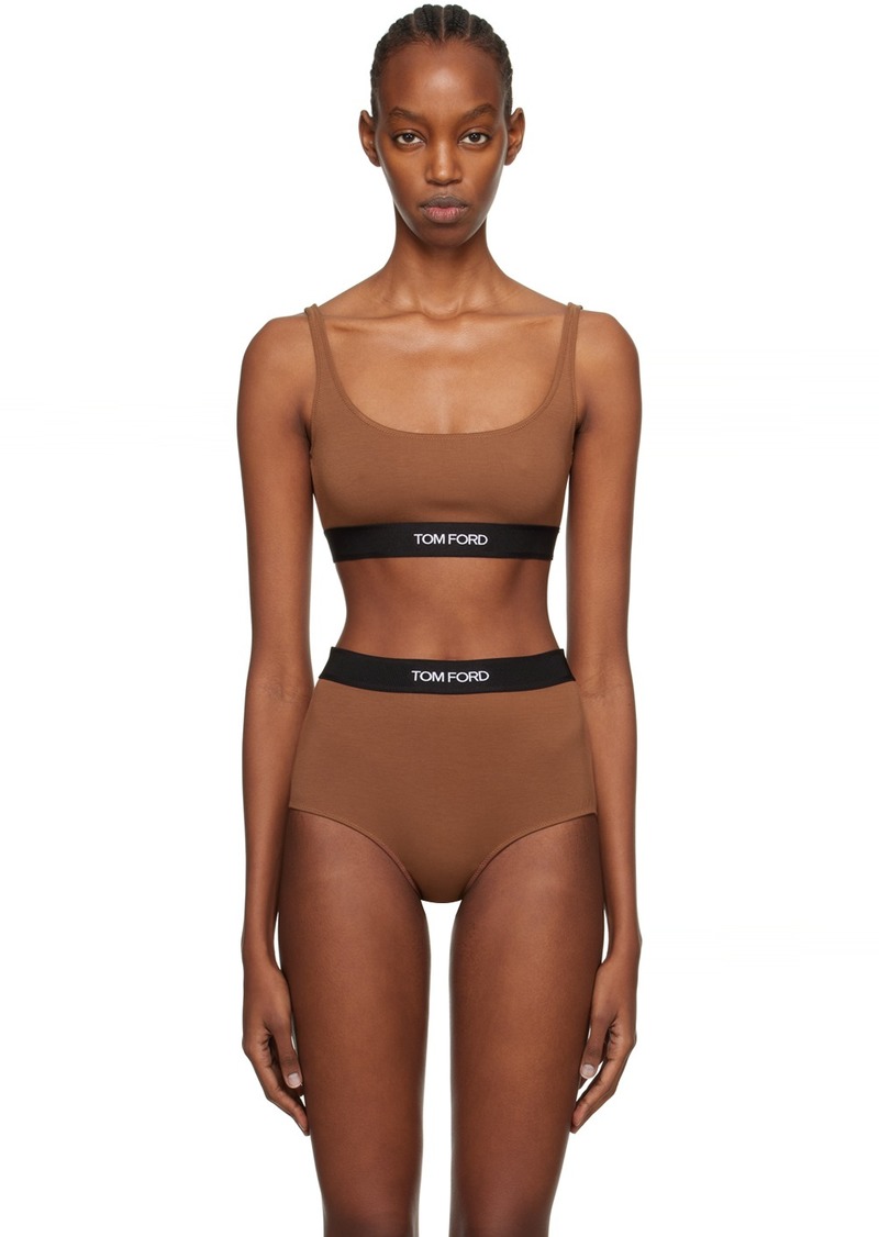 TOM FORD Brown Square Neck Bra