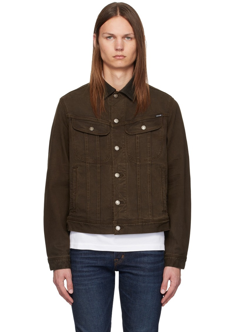 TOM FORD Brown Stay Press Denim Jacket