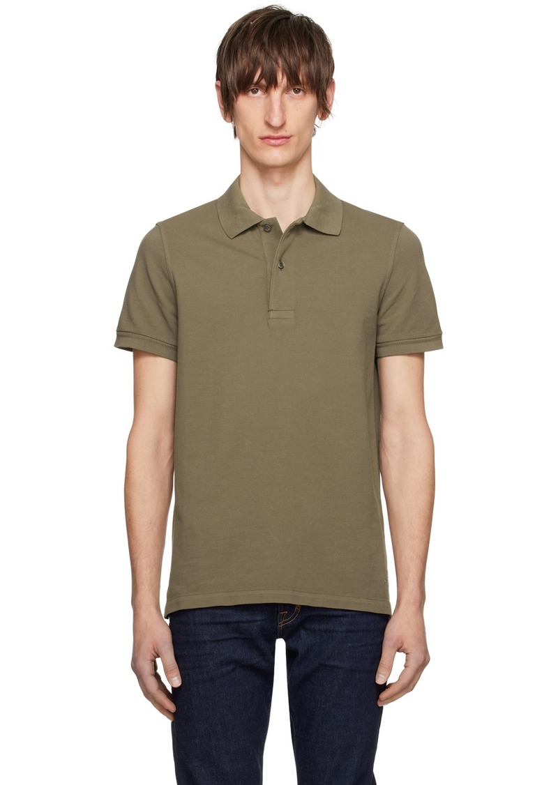 TOM FORD Brown Two-Button Polo