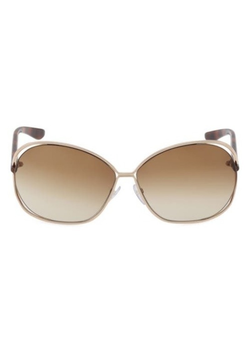 TOM FORD Carla 66mm Oversized Round Metal Sunglasses