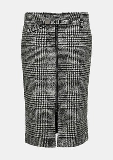 Tom Ford Chevron wool-blend midi skirt