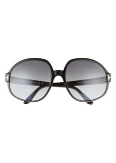TOM FORD Claude 61mm Gradient Sunglasses in Shiny Black /Smoke at Nordstrom