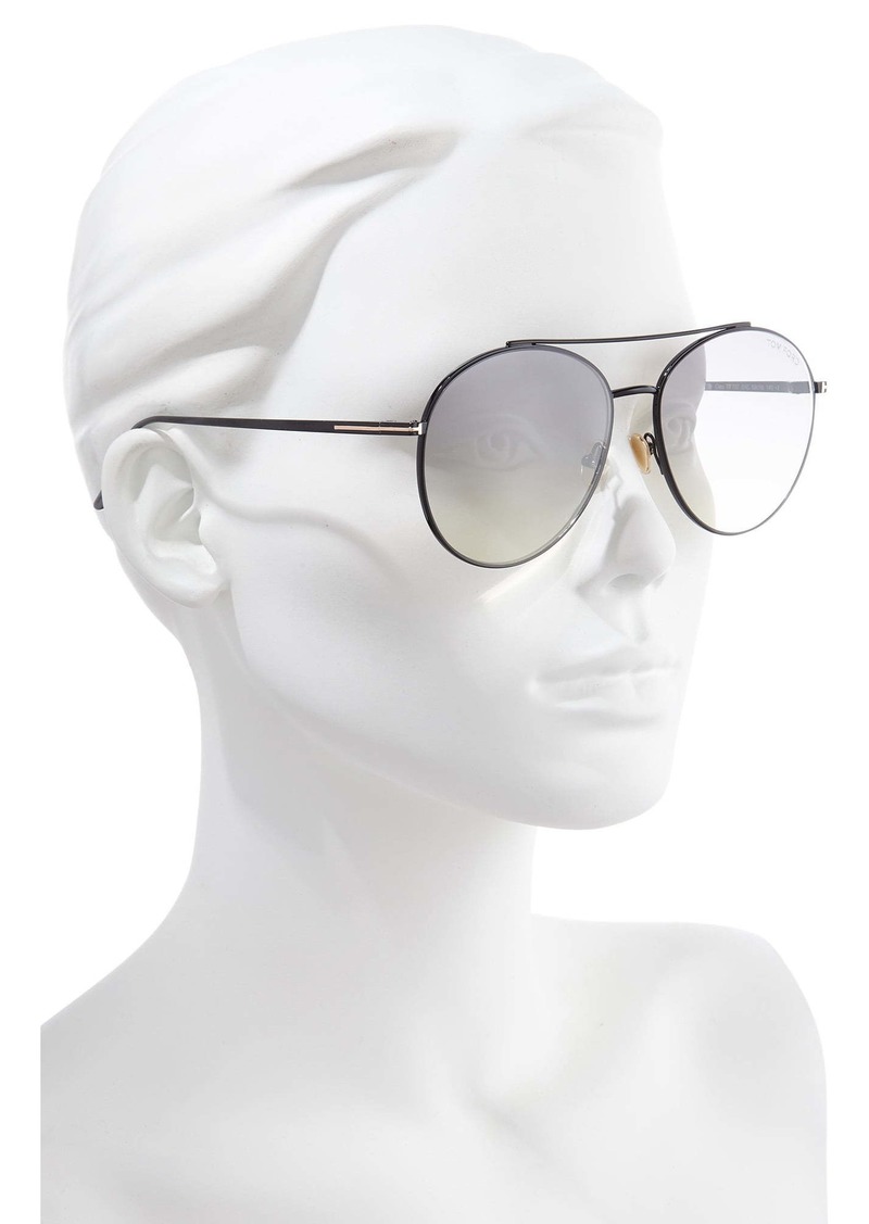 tom ford cleo 59mm aviator sunglasses