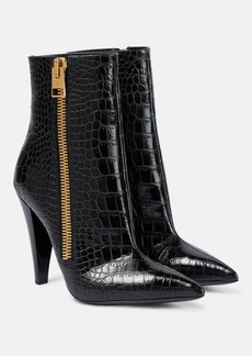 Tom Ford Croc-effect leather ankle boots