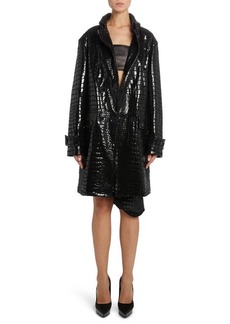 TOM FORD Croc Embossed Leather Coat