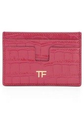 TOM FORD Croc Embossed Patent Leather Card Holder
