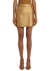 TOM FORD Croc Jacquard Wrap Miniskirt