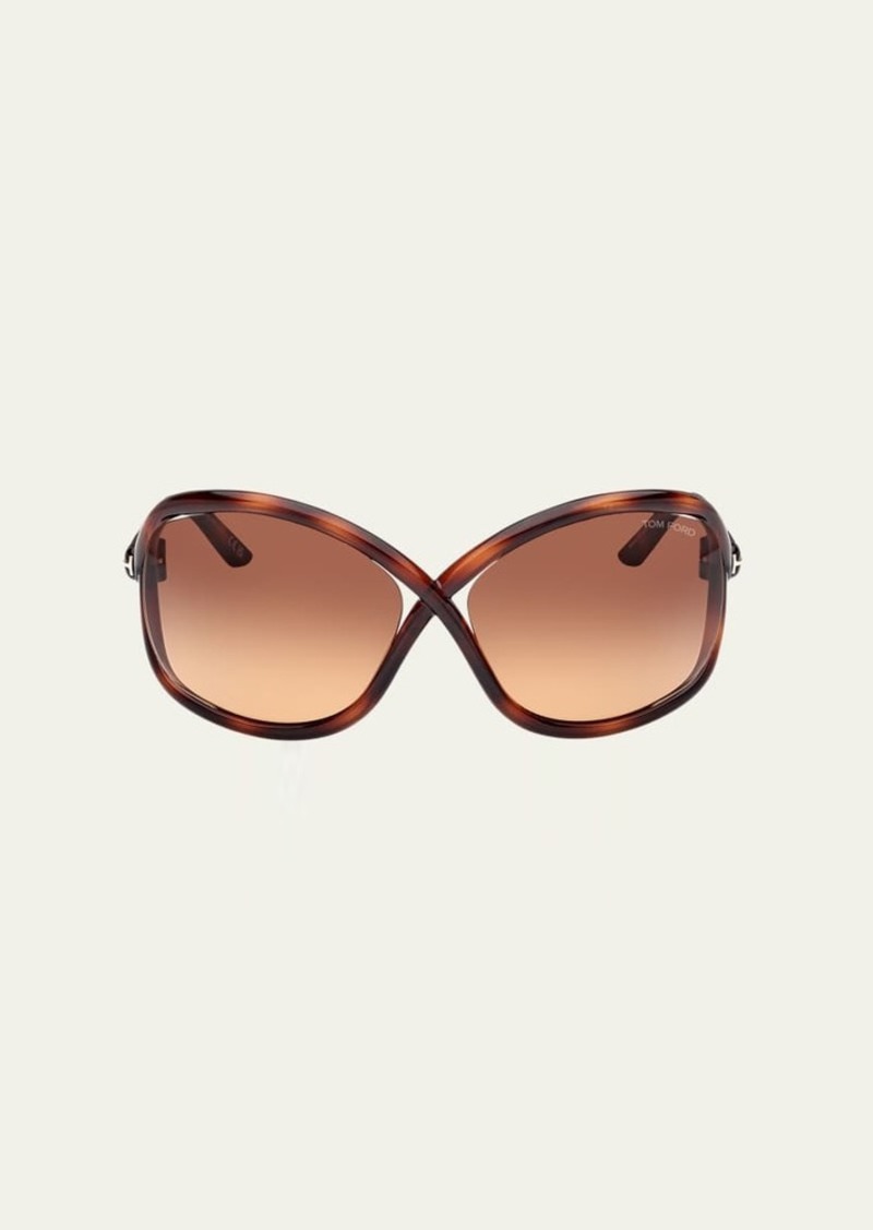 TOM FORD Cut-Out Acetate Butterfly Sunglasses