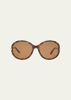 TOM FORD Melody Cut-Out Acetate Round Sunglasses