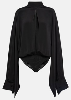 Tom Ford Cutout silk crêpe bodysuit