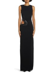 TOM FORD Cutout Waist Stretch Crepe Column Gown