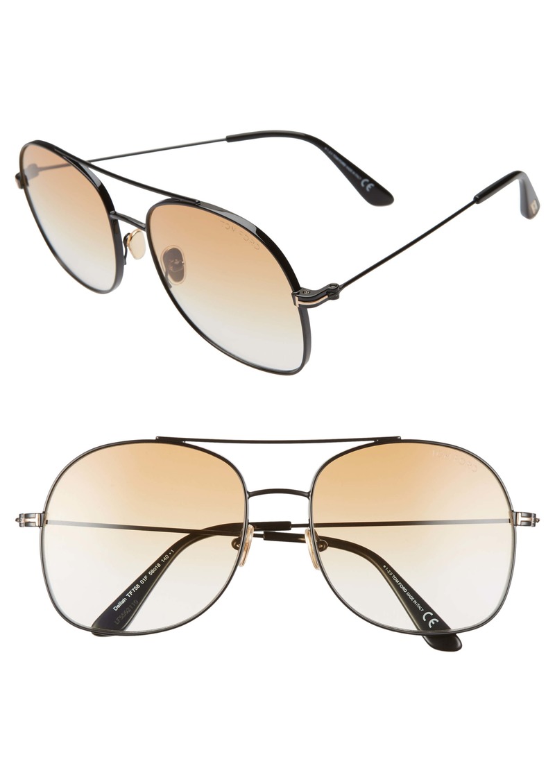 Tom Ford Tom Ford Delilah 58mm Tinted Aviator Sunglasses | Sunglasses