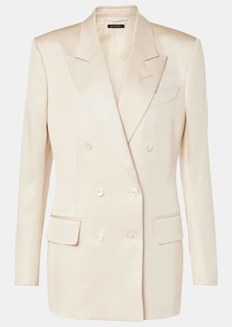 Tom Ford Double-breasted silk and wool twill blazer