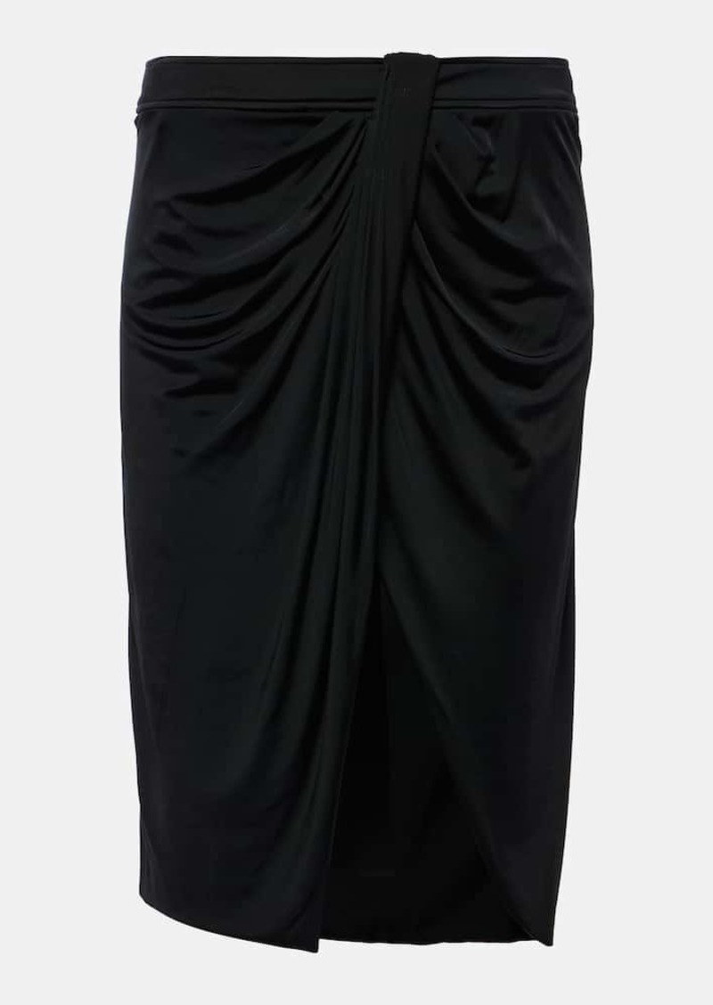 Tom Ford Draped jersey midi skirt