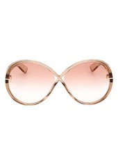 TOM FORD Edie 64mm Oversize Round Sunglasses