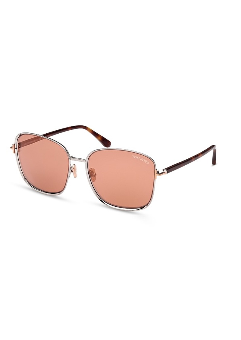 Tom Ford Fern Square Sunglasses, 57mm